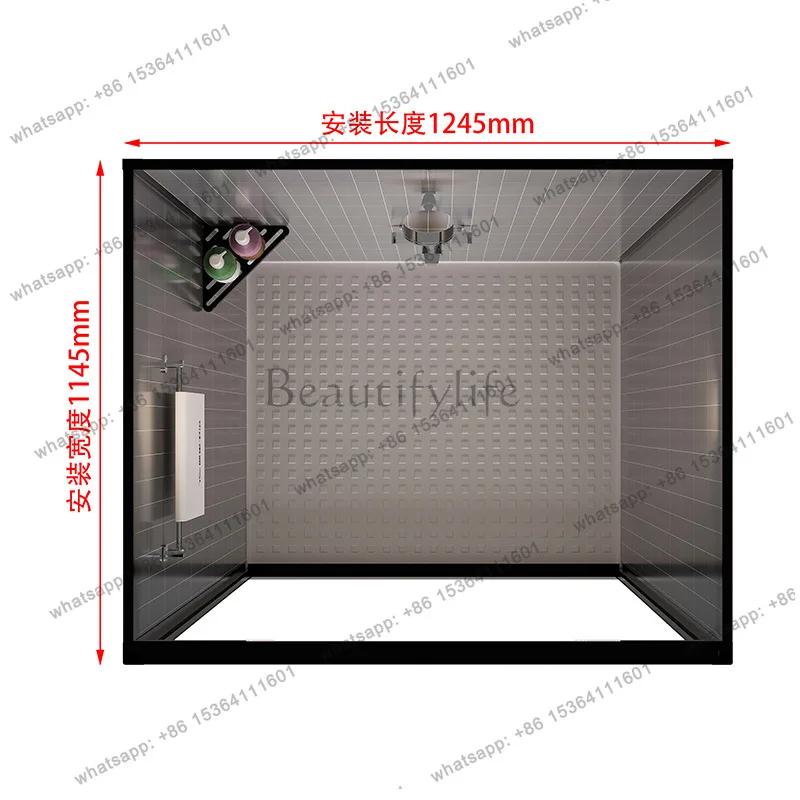 

Square bathroom integral shower room dry and wet separation bathroom partition simple glass door household glass shower room