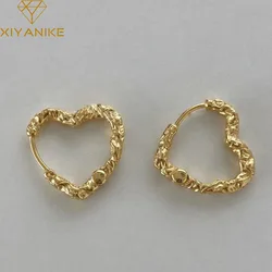 XIYANIKE 2024 Summer Heart Hoop Earrings For Women Girl Sexy New Fashion Trendy Jewelry Gift Party Wedding pendientes mujer