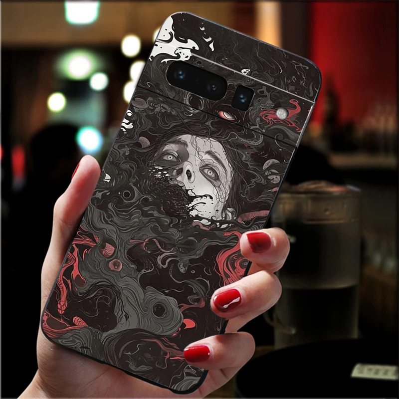 حافظة لهاتف جوجل بيكسل 10 برو XL 9 برو XL 9A 8 7 6 برو بيكسل 8A 7A 6A بكسل 8 7 6 5 رعب أنيمي آرت #4