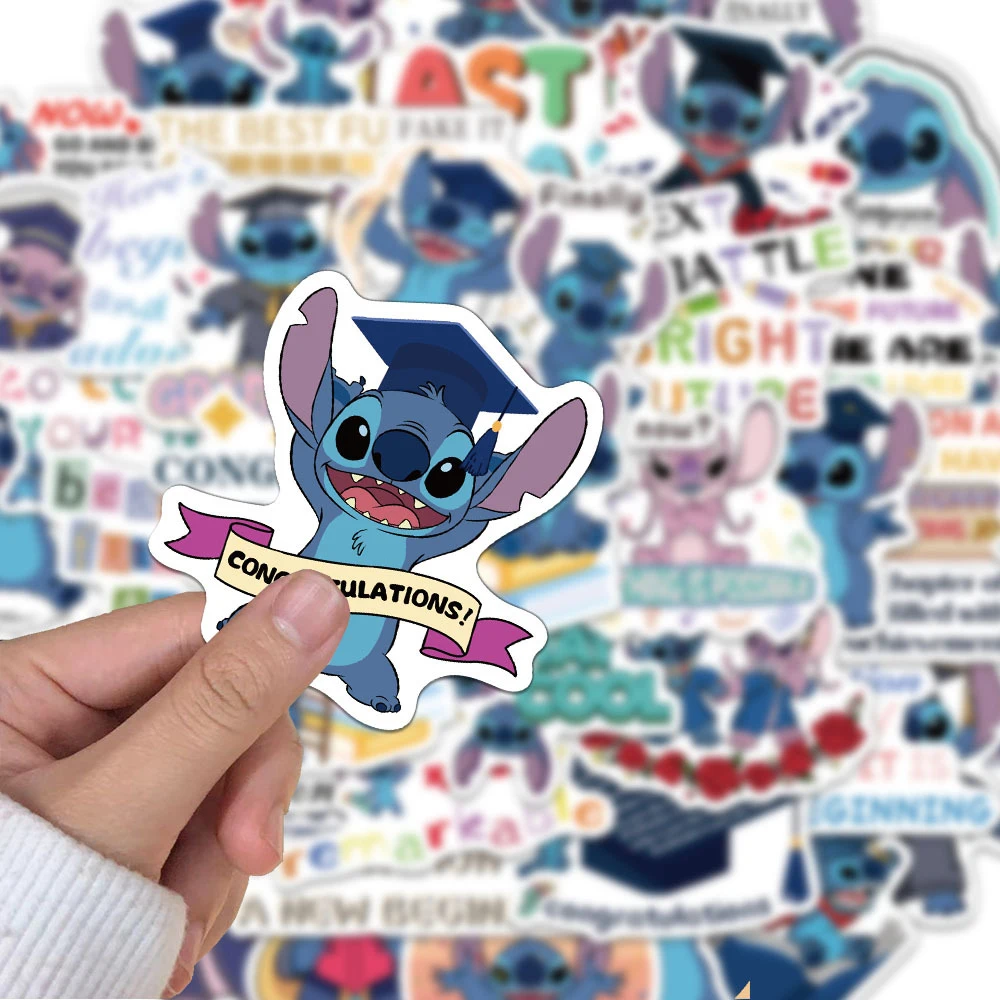 

10/30/50pcs Cartoon Disney Stitch Graduation Series Stickers Cute Decals DIY Skateboard Guitar Bike Kid Graffiti Sticker Toy Gif