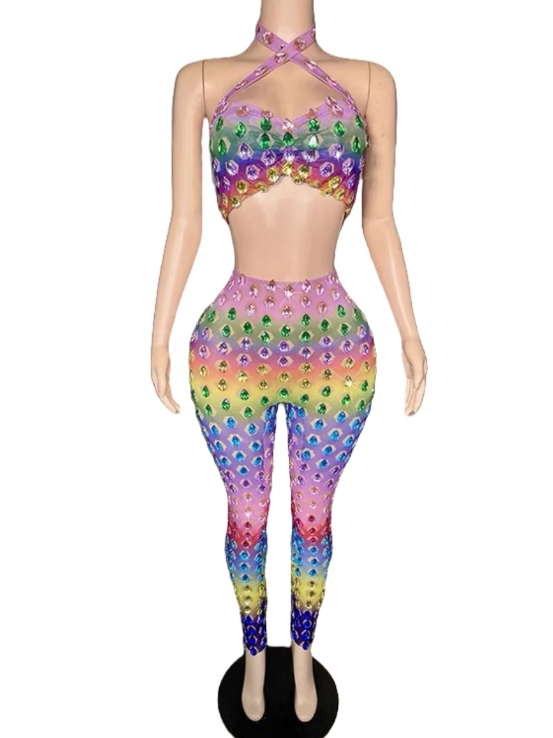 

Women Sparkly Bikini Costume 2 Pcs Set Rhinestone Stage Wear Club Night Performance Outfit Celebrity Birthday Drag Queen 2026