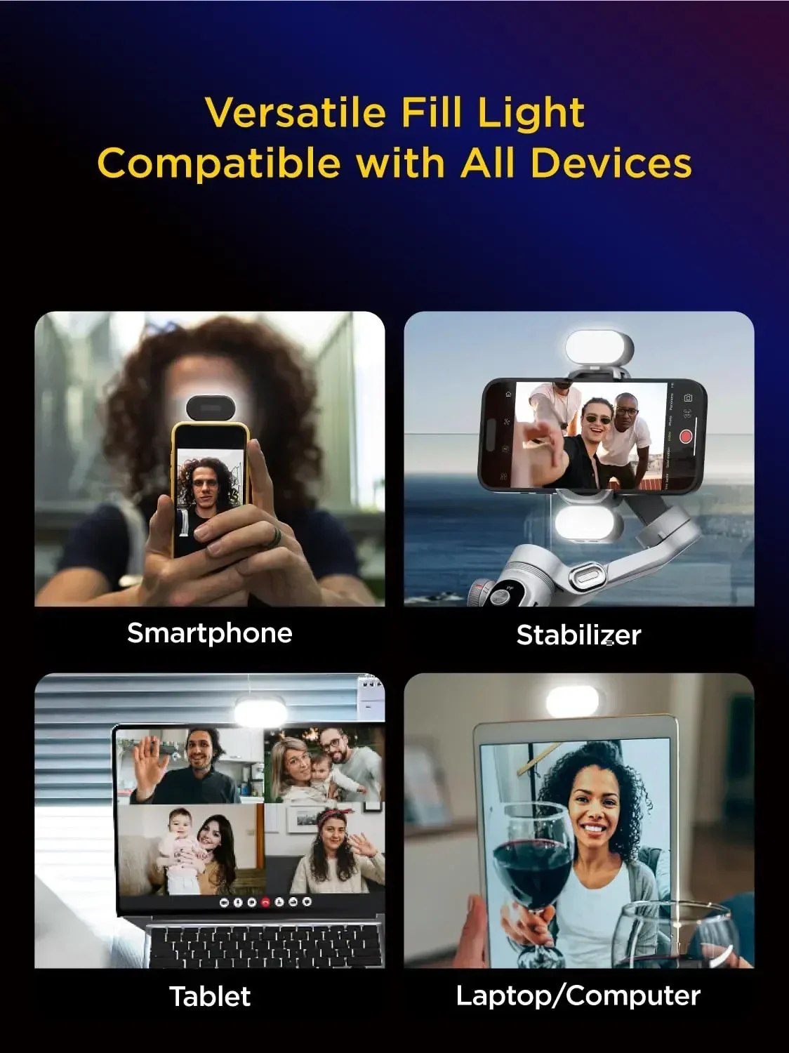 Magnetyczne światło wypełniające RGB do gimbala LED Video Photography Light 3 jasności i 7 regulacji kolorów dla AOCHUAN Smart S2 /X Pro