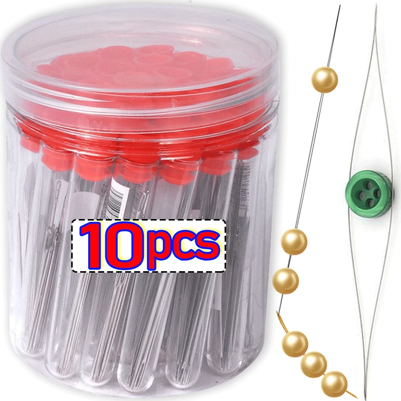 

10/5PCS Beading Needles Seed Beads Needles Big Eye DIY Beaded Collapsible Beading Pins Open Needles for Jewelry Making Tools