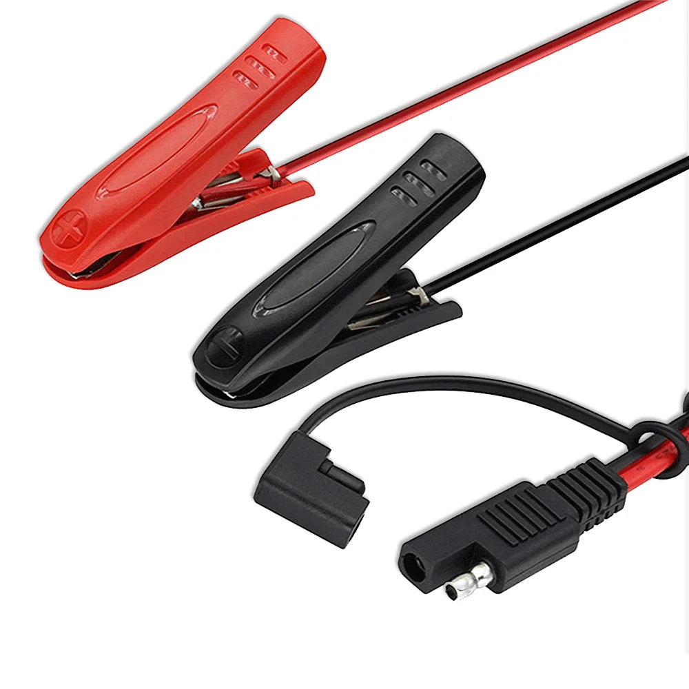 100CM 14AWG Alligator Crocodile Clip to Sae Connector  Car Solar Power Charging Extension Cable Motorcycle Battery Charge Line