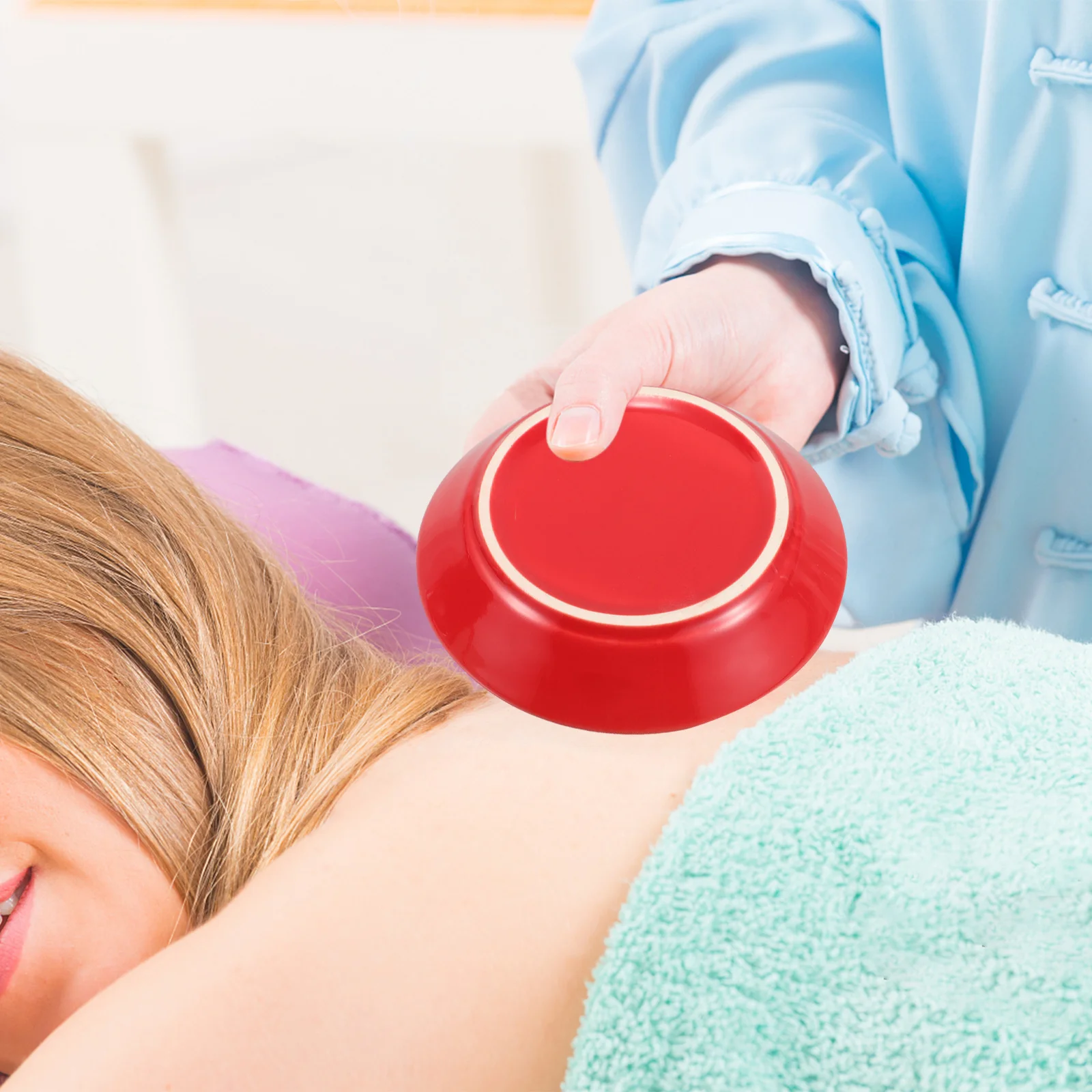 

1 Set Of Gua Sha Dish, Ceramic Scraping Plate For Body Massage, Leg Muscle Relief, Face Back Therapy, Portable Scraping Tool,