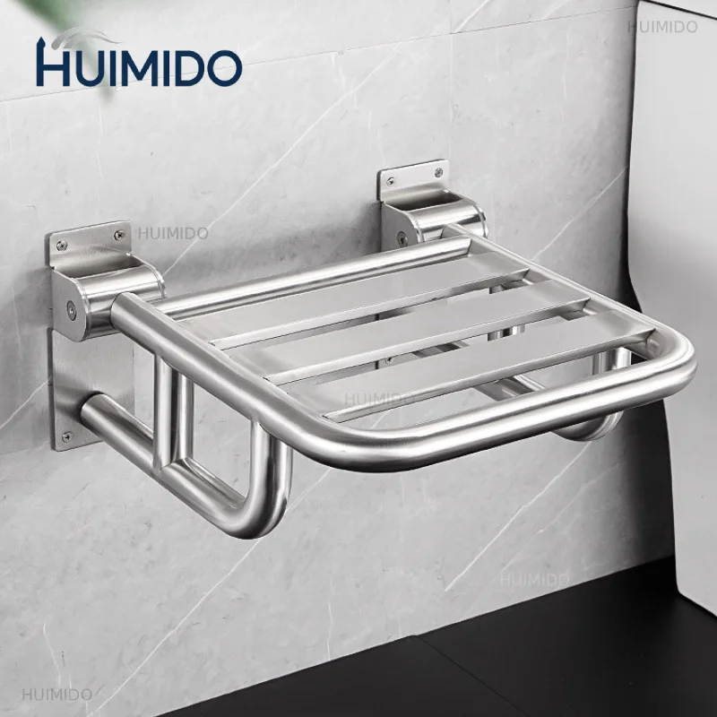 Stainless Steel Wall Mounted Folding Chairs Disabled Bath Seat Chair,Special Shower Chair for The Elderly Non-slip Shower Bench