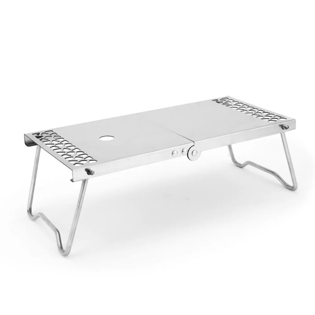 

Camping Mini Folding Table Stainless Steel Outdoor Picnic BBQ Stove Tables Camping Supplies Portable Foldable Table Dropship