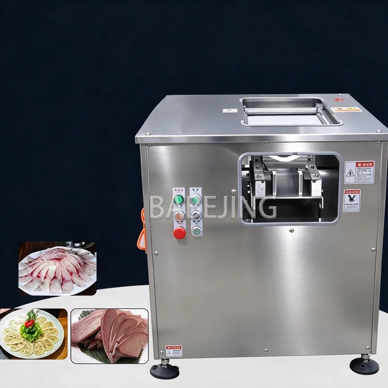 Fish Fillet Slicer, Automatic Oblique Cutting Machine, Commercial Salmon Sashimi Processing Cutter