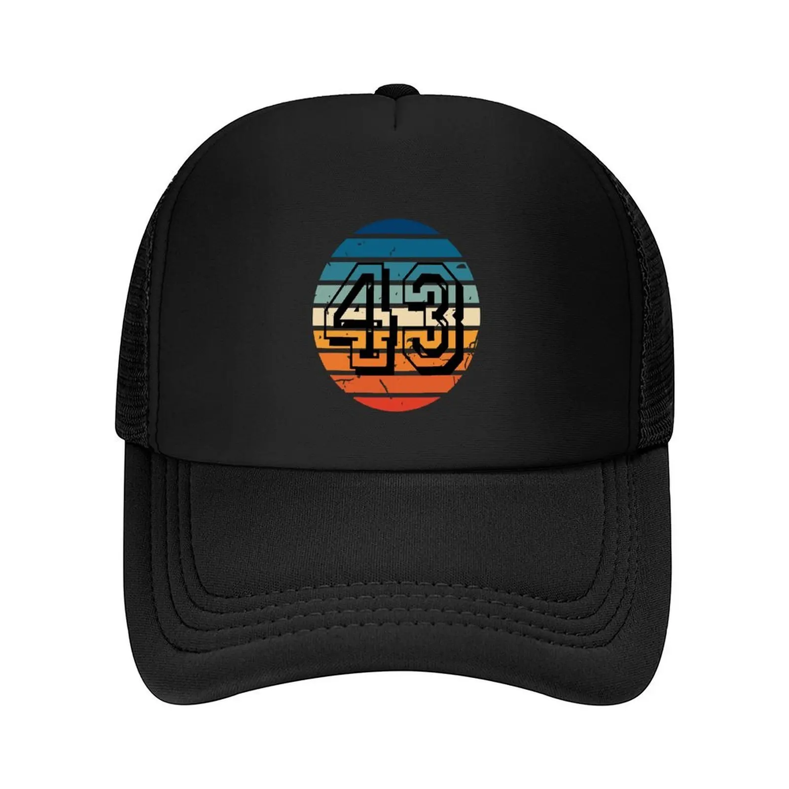 

Number 43 Vintage Retro Sport Sunset Birthday Squad Racing Numbers Baseball Cap Christmas Hat Women Hats Men's