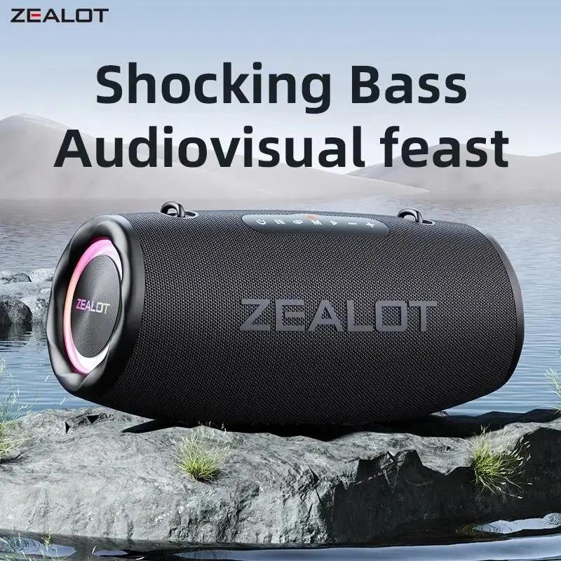 ZEALOT-S87 80W Outdoor-Wireless-Lautsprecher, tragbarer Subwoofer, kabelloser Lautsprecher, Dual-Pairing, 16.000mAh Akku, extra lange Akkulaufzeit, hochwertiger Klang