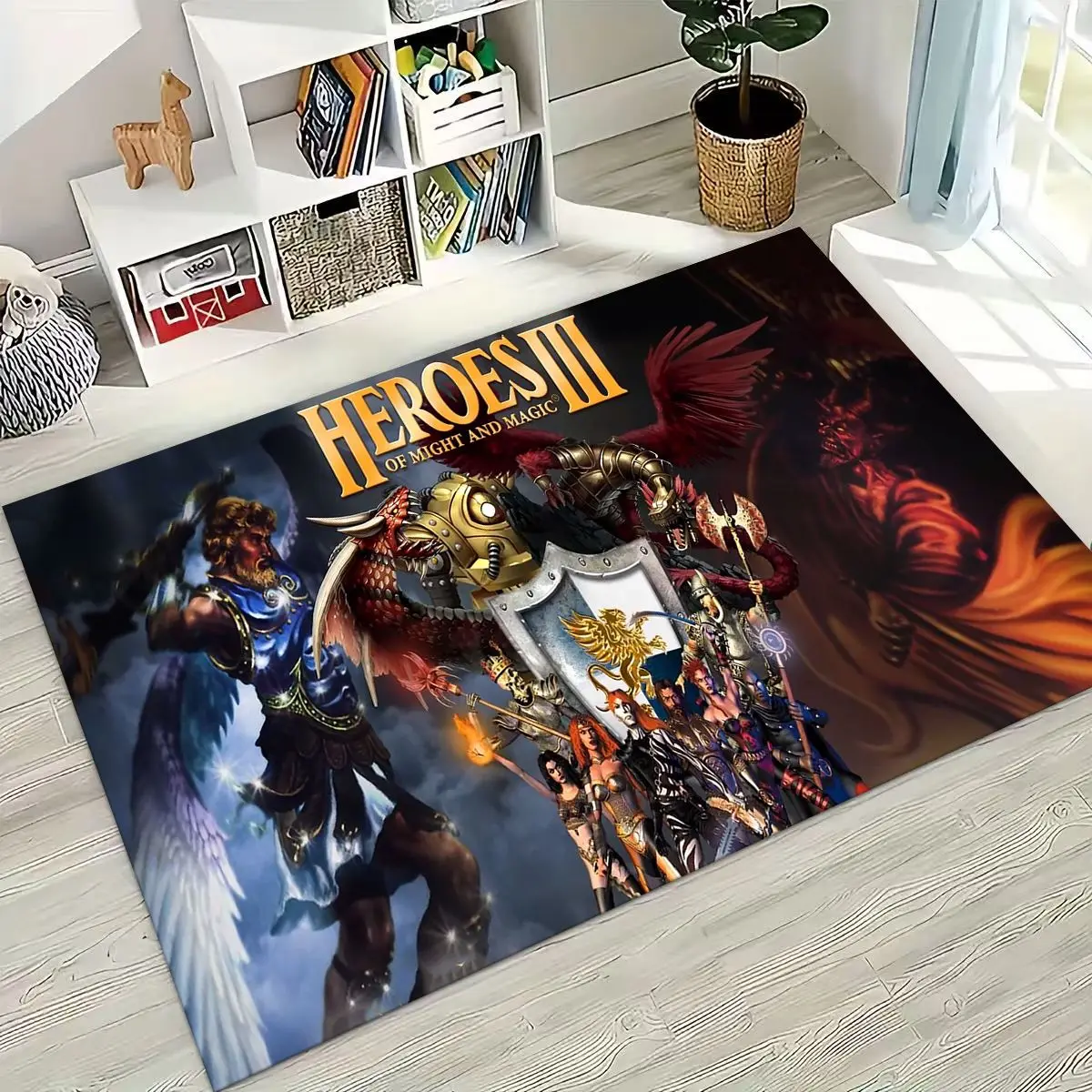 الرجعية أبطال القوة والسحر خريطة ألعاب الفن البساط لغرفة النوم غرفة المعيشة أريكة المنزل ممسحة ديكور ، كبير الاطفال عدم الانزلاق الكلمة حصيرة