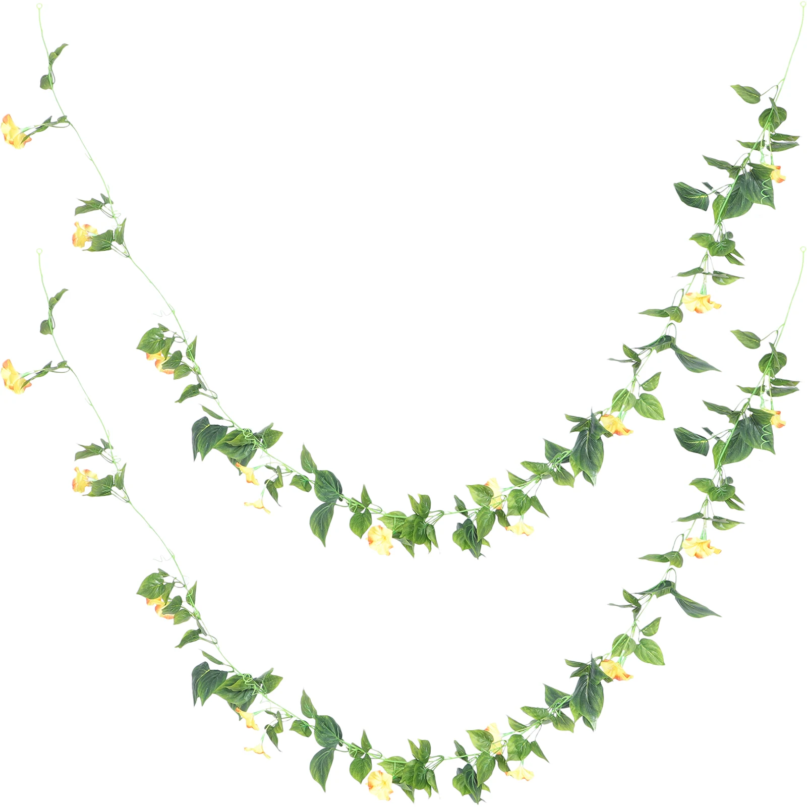 

2 Pcs Simulated Vine Flowers Celebration Decor Artificial Hanging Greenery Wreath Fake Morning Glory Leaves Garland