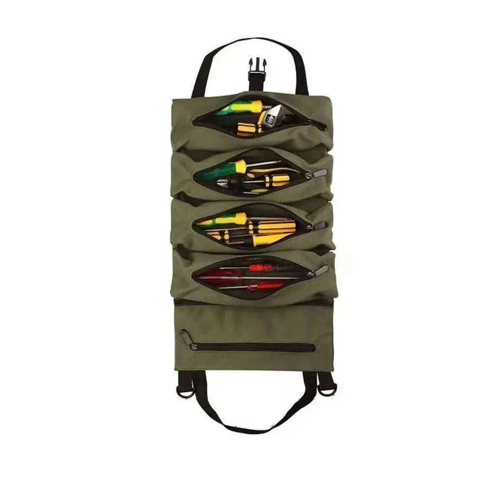 

Lightweight Portable Roll Repair Utility Bag Wrench Organizer Canvas Tool Pouch Electrician Storage Holder Tool Storage Bag