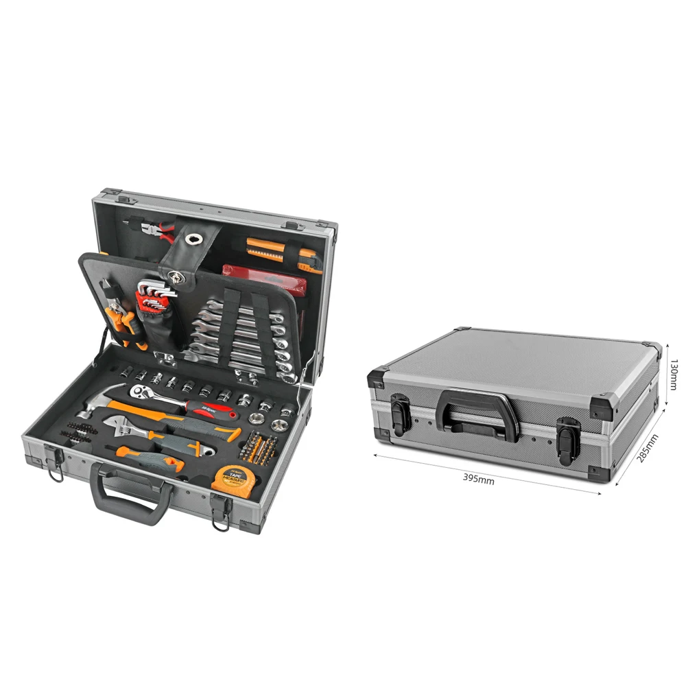 Aluminum Alloy Toolbox Comprehensive Set Multi-functional Maintenance Toolbox High-end Household Hardware Toolbox