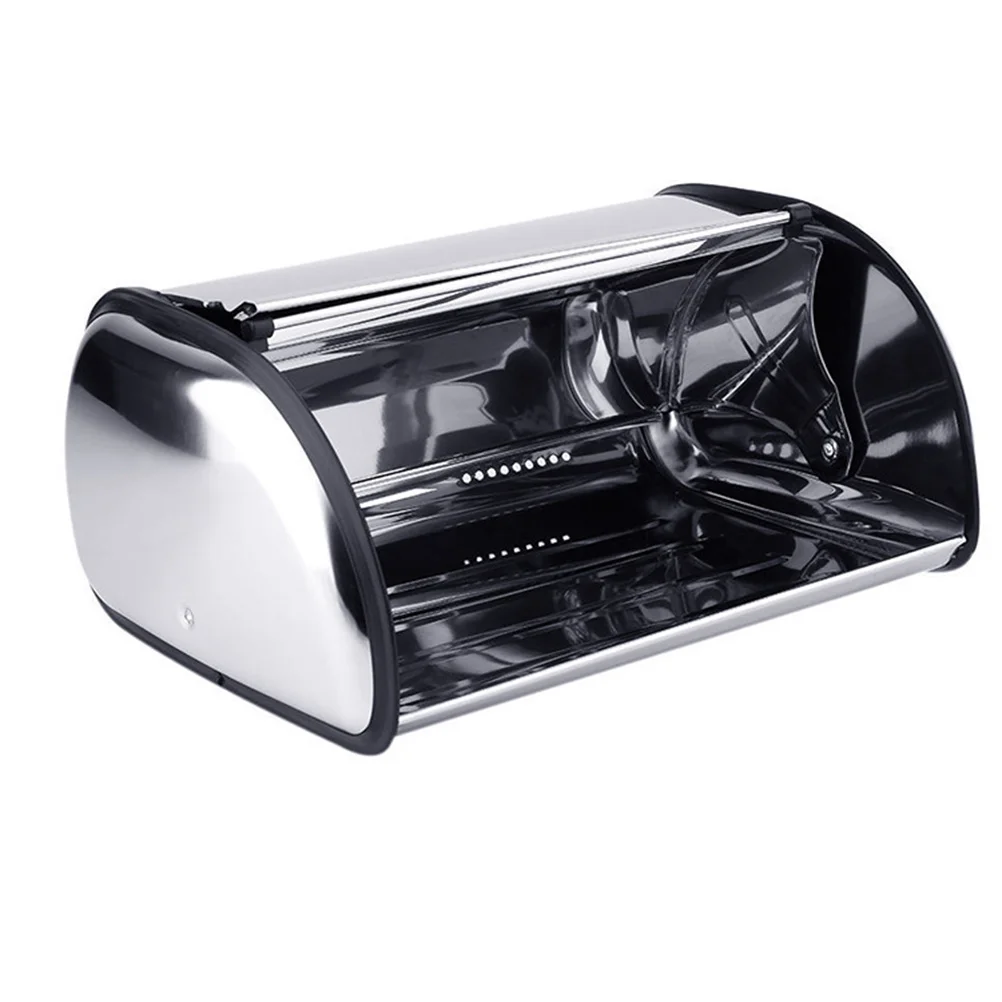 

Box Stainless Steel Silver Simple Design Storage Case For Home Kitchen Use Bread Storage Box Bread Case