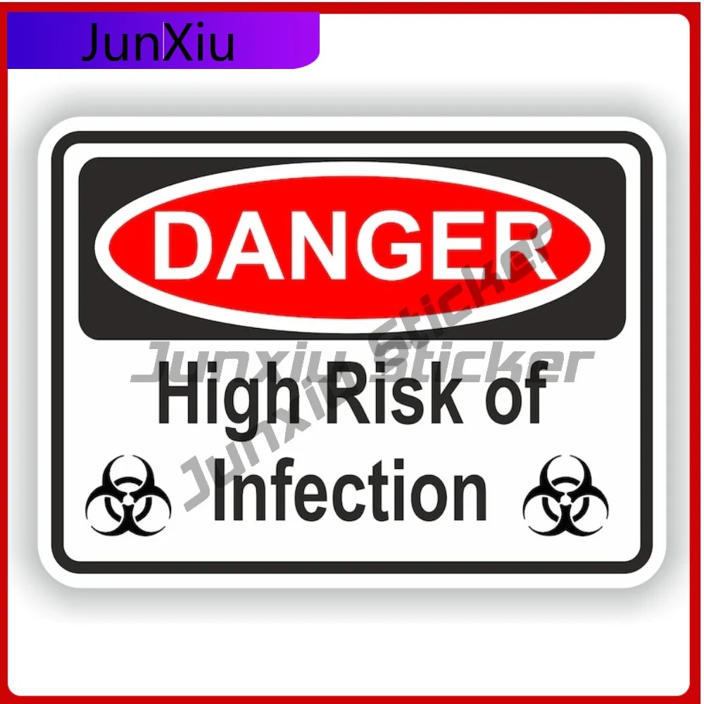 

High Risk Of Infection Danger Square Warning Sticker Graphic Adventure Motorcycle Stickers Custom Pictures Waterproof Decals Pvc