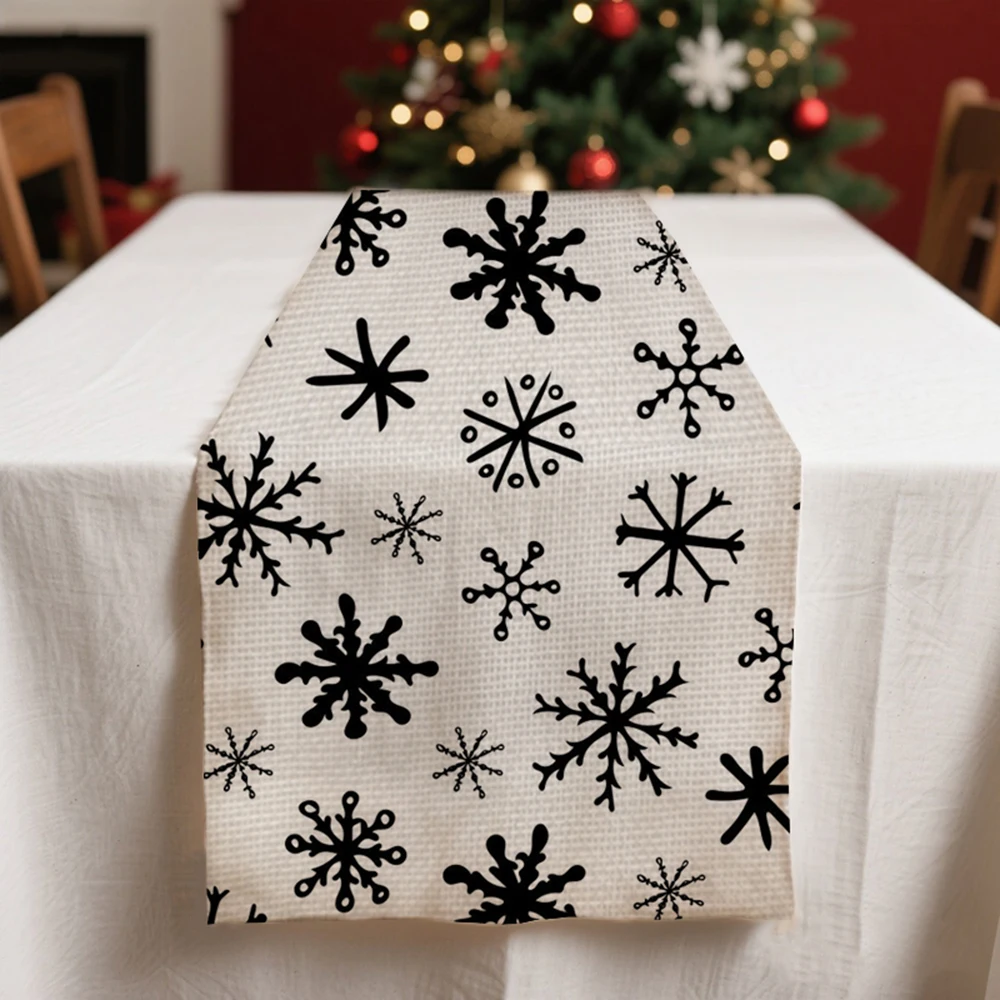 

Christmas table runners winter Table decoration and accessories for Festival home decor party Snowflake pattern tablecloth