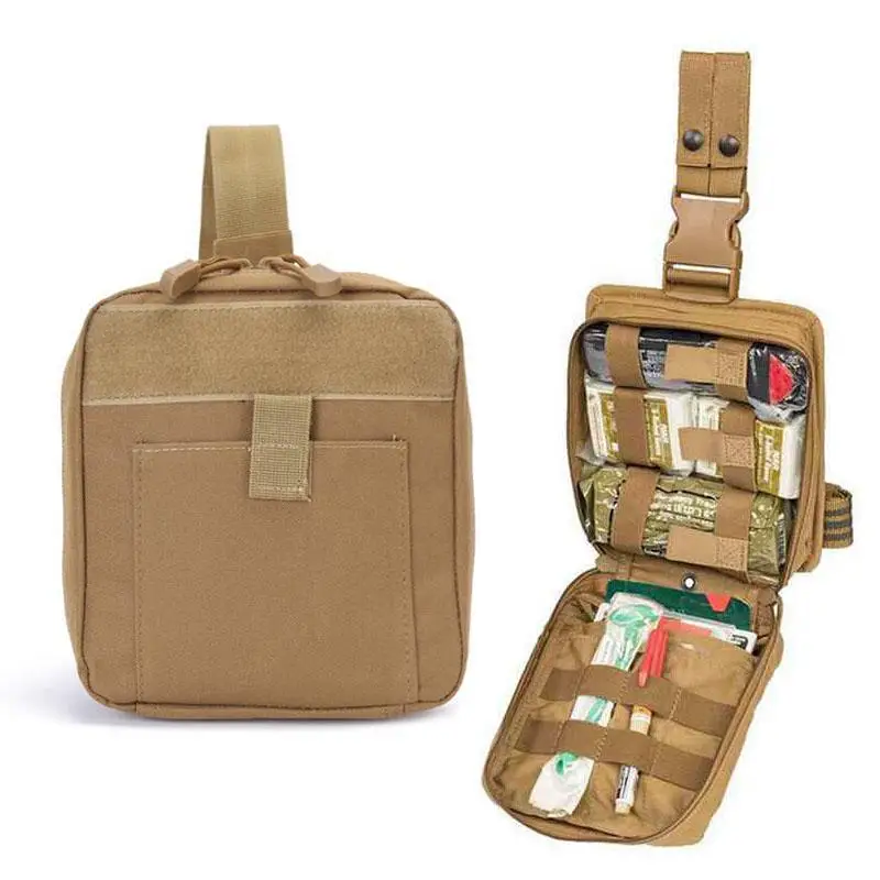 Outdoor multifunctional sports waist bag, portable camping tactical leg hanging bag, medical emergency kit Molle hunting bag