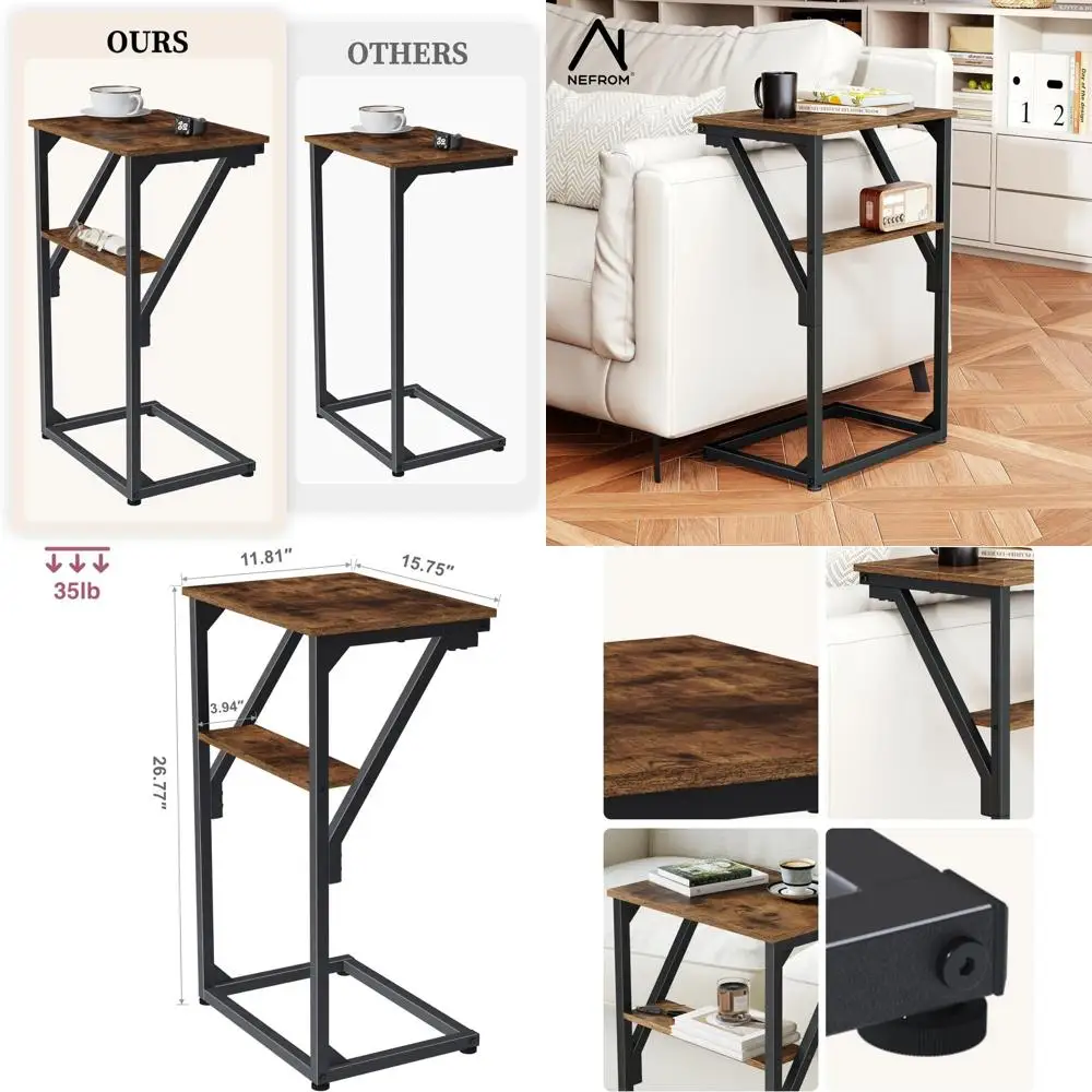 

Приставные столики C-образной формы, пара тумбочек для дивана и телевизора, компактные столики для гостиной и спальни