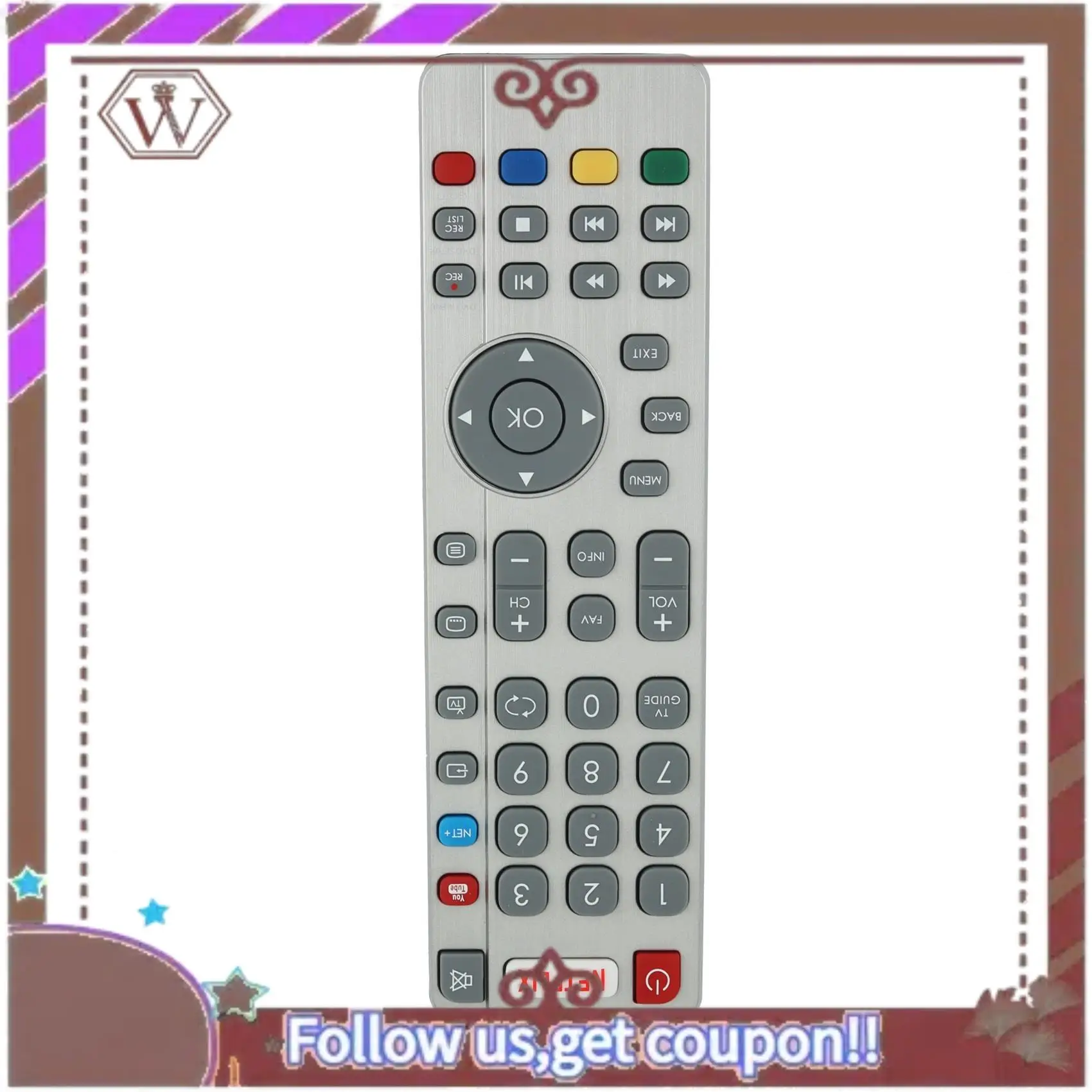 جهاز التحكم عن بعد ABBG-RF SHWRMC0116 لتلفزيون SHARP Aquos الذكي LED مع أزرار Netflix للتحكم في Fernbedienung