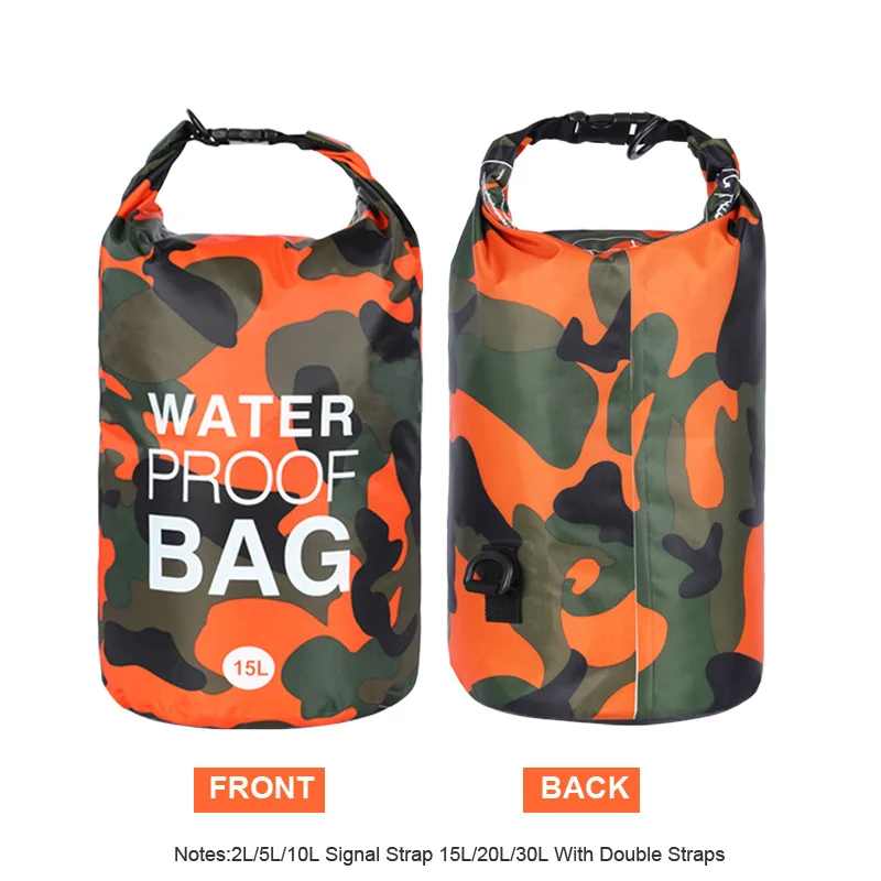 Bolsa de natación impermeable, bolsa seca de PVC, gran capacidad, 5L, 10L, 15L, 20L, 30L