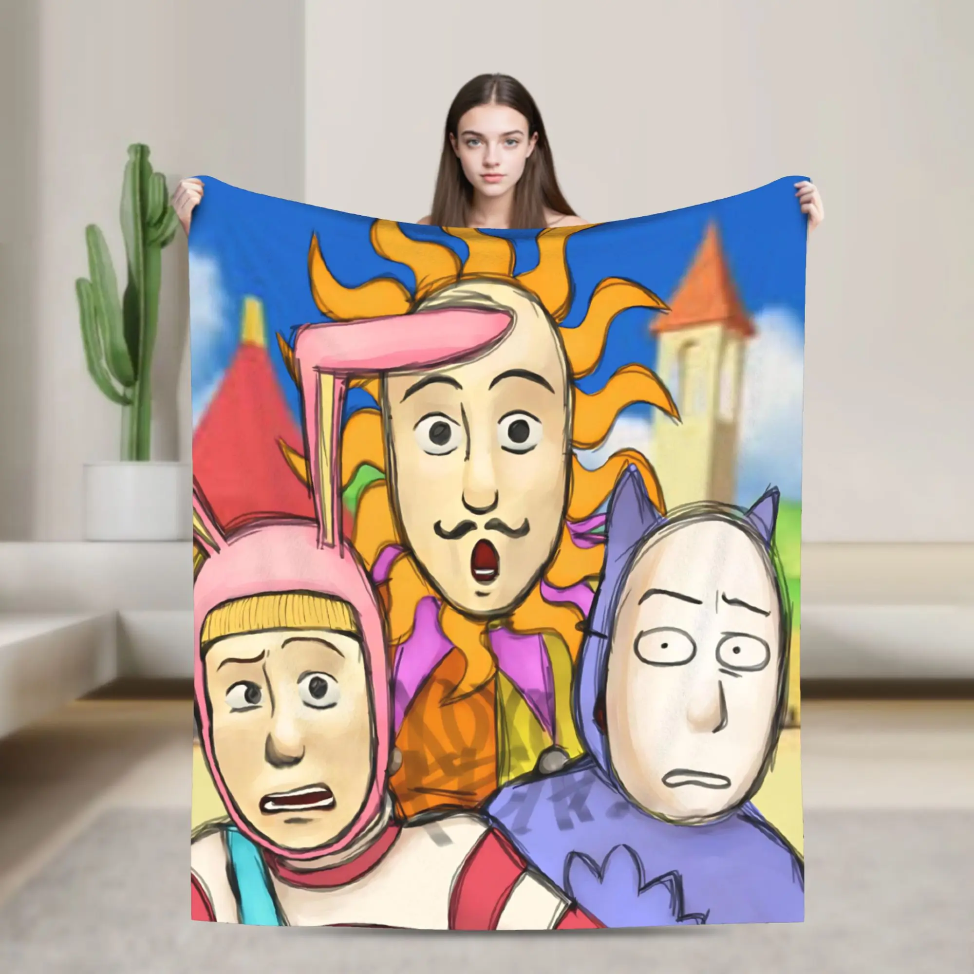 Popee the Performer Blanket Coral Fleece Plush  Relax Super Soft Throw Blanket for Bedding Plush Thin Quilt