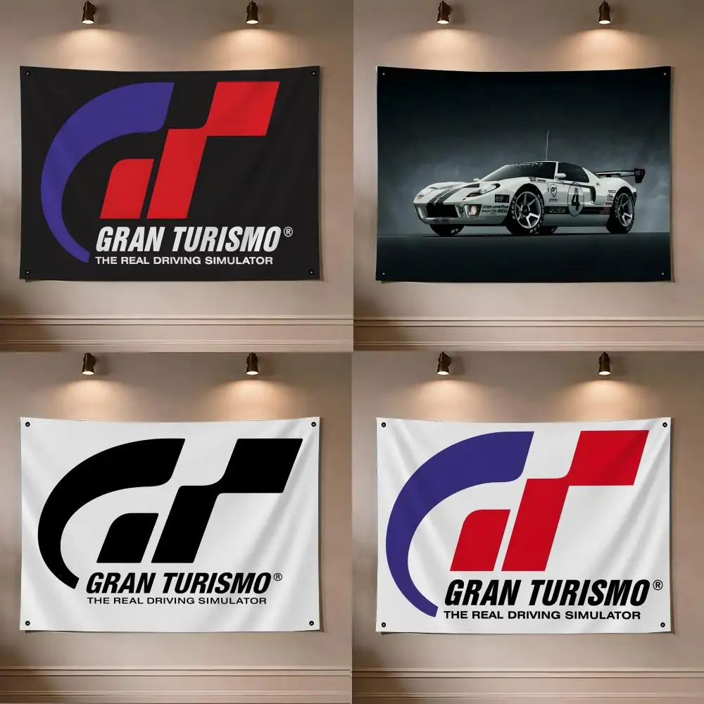 G-Gran-Turismo Flags flag For Room Dorm Camping Picnic Art Style Garage Bar wall Decoration Banner