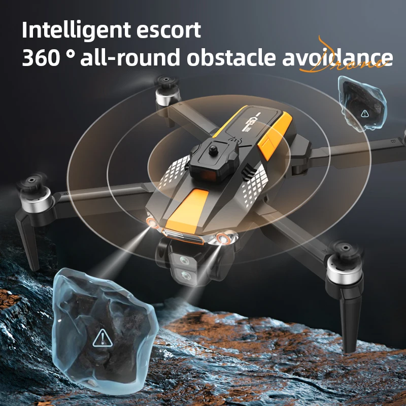 LF669 RC Drones Grande Angular 8K HD Professinal Duals Câmera Tela de 4,5 polegadas controle remoto 360 °   Brinquedos Quadcopter para evitar obstáculos