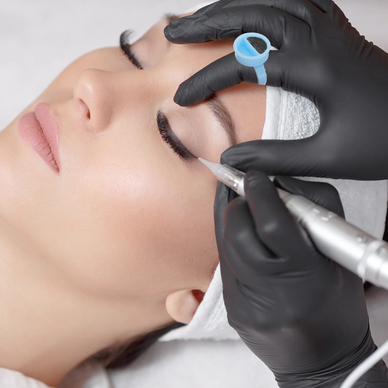 200 قطعة حامل غراء الرموش مع كوب الصباغ لملحقات الرموش مثالي لمدرسة الصالون أو حلقة الغراء المنزلية #5