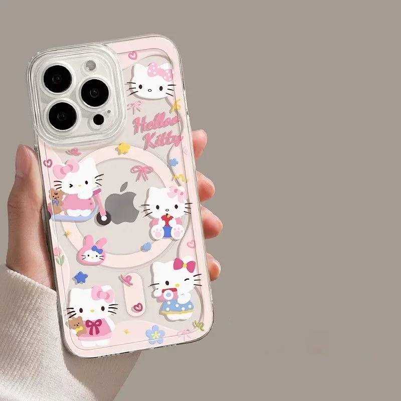 H-Hello K-Kitty Camera Protection For Magnetic Magsafe Phone Case For iPhone 17 AIR 16 15 14 13 12 11 PRO MAX 16 PLUS Y2K Cover - náhled 4