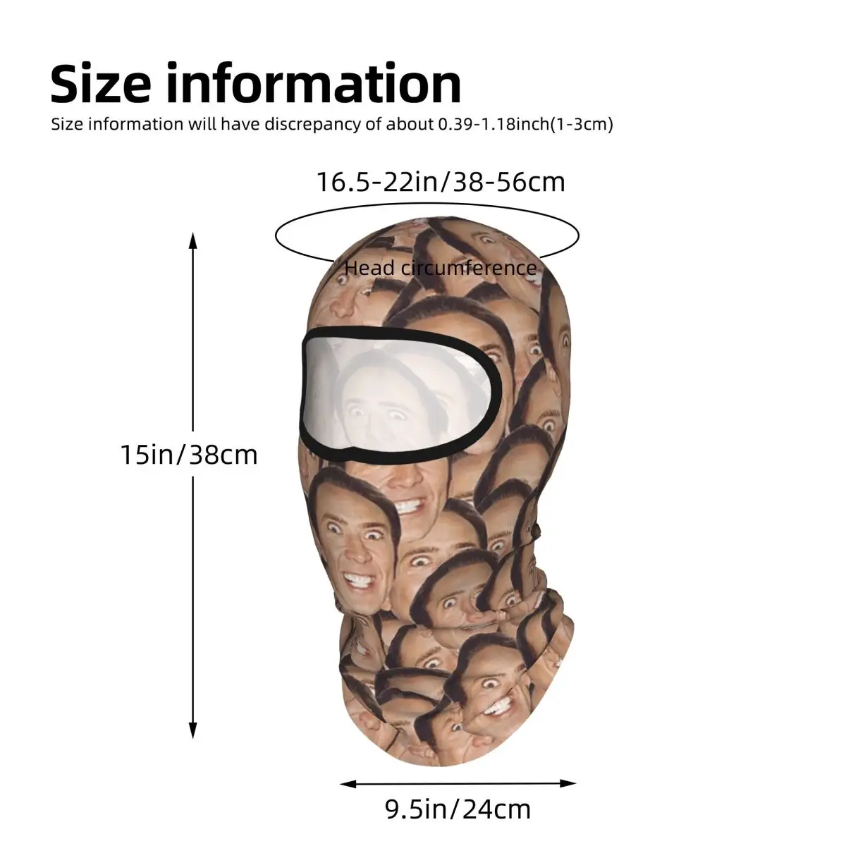 Nicolas Cage Meme Breathable Thin Balaclava Full Face Mask Sun Protection Neck Gaiter For Motorcycle Cycling - view 4