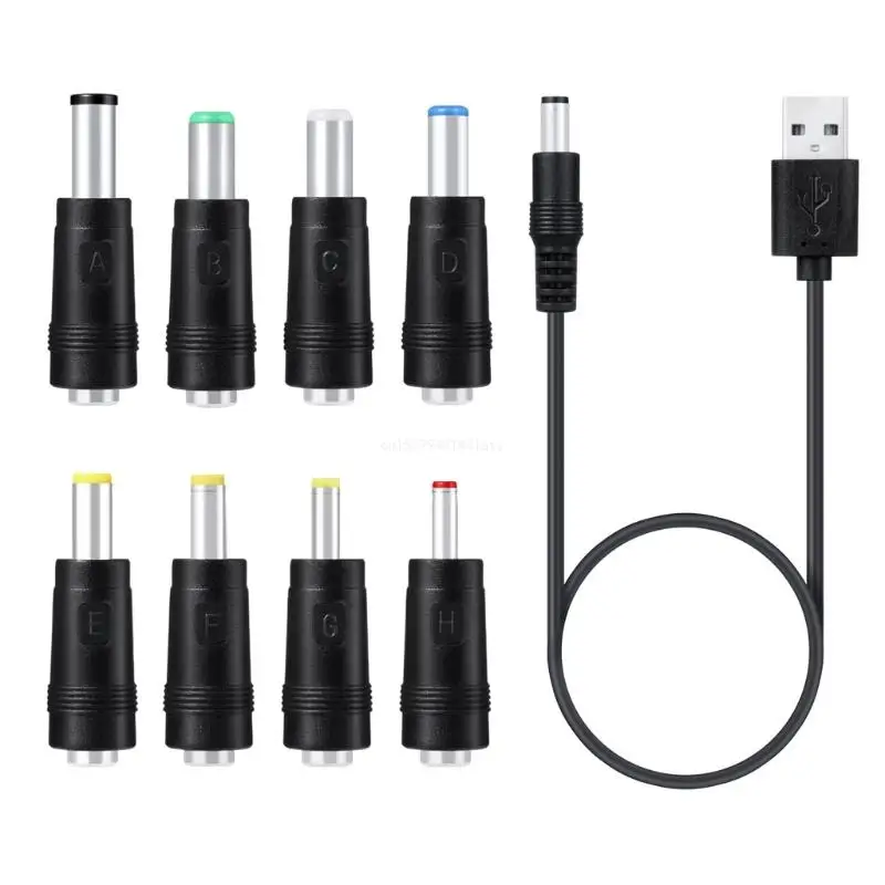 5V USB to for DC 5.5x2.1mm 3.5mm 4.0mm 4.8mm 6.4mm 5.5x2.5mm Plug Charging Cord Fit for Fan Speaker Router LED Lamp 8 Dropship