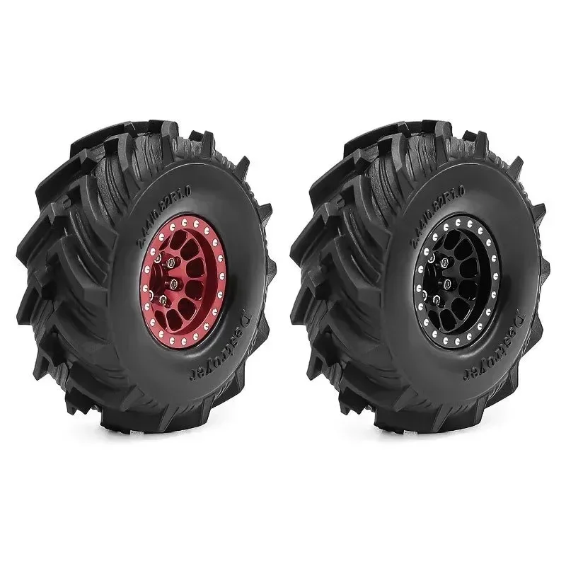 

4pcs 1.0" Metal Beadlock Wheel Tire Set For 1/18 RC Crawler Car TRX4M SCX24 Upgrade Parts Accessories