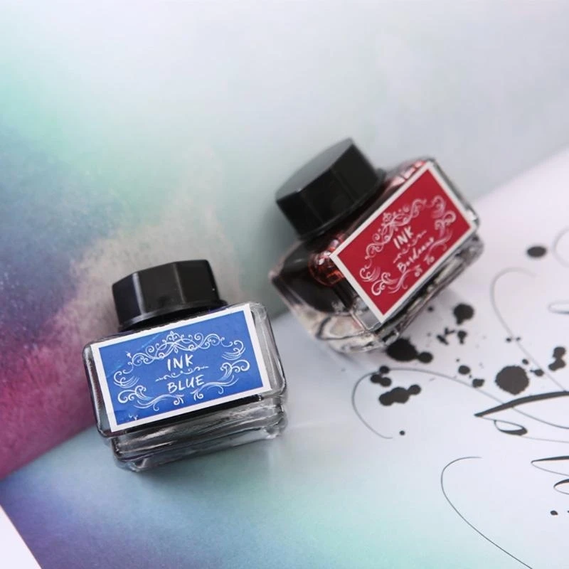 1 Bottle Colorful 15ml Fountain Pen Non-carbon Refilling Inks Stationery School Office Supplies