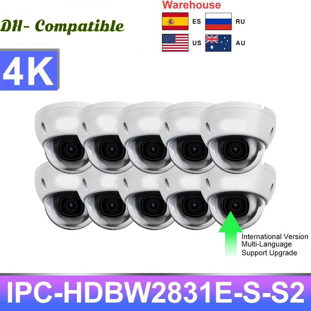 

Купольная IP-камера Dahua 8 МП заменяет IPC-HDBW2831E-S-S2 IK10 Starlight CCTV Защитная камера наблюдения Внутренняя камера