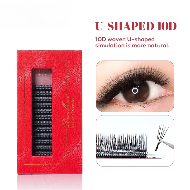 U-shaped 10D Eyelash Extension Extension, Eyelash Extension, Exquisite, Thick, and Not Loose False Lashes (12 Threads/tray)
