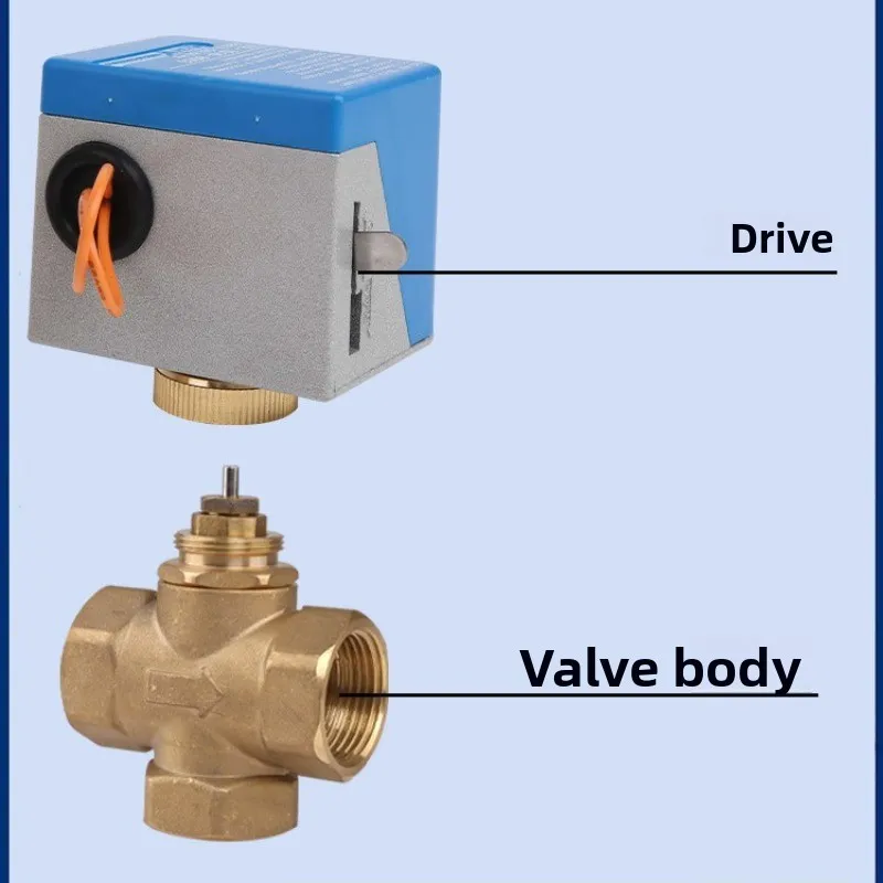 VA7010‑8503 Electric Two‑Way Solenoid Valve DN20 6‑Point Brass Fan Coil Valve Normally‑Closed Motorized Water‑Cooled
