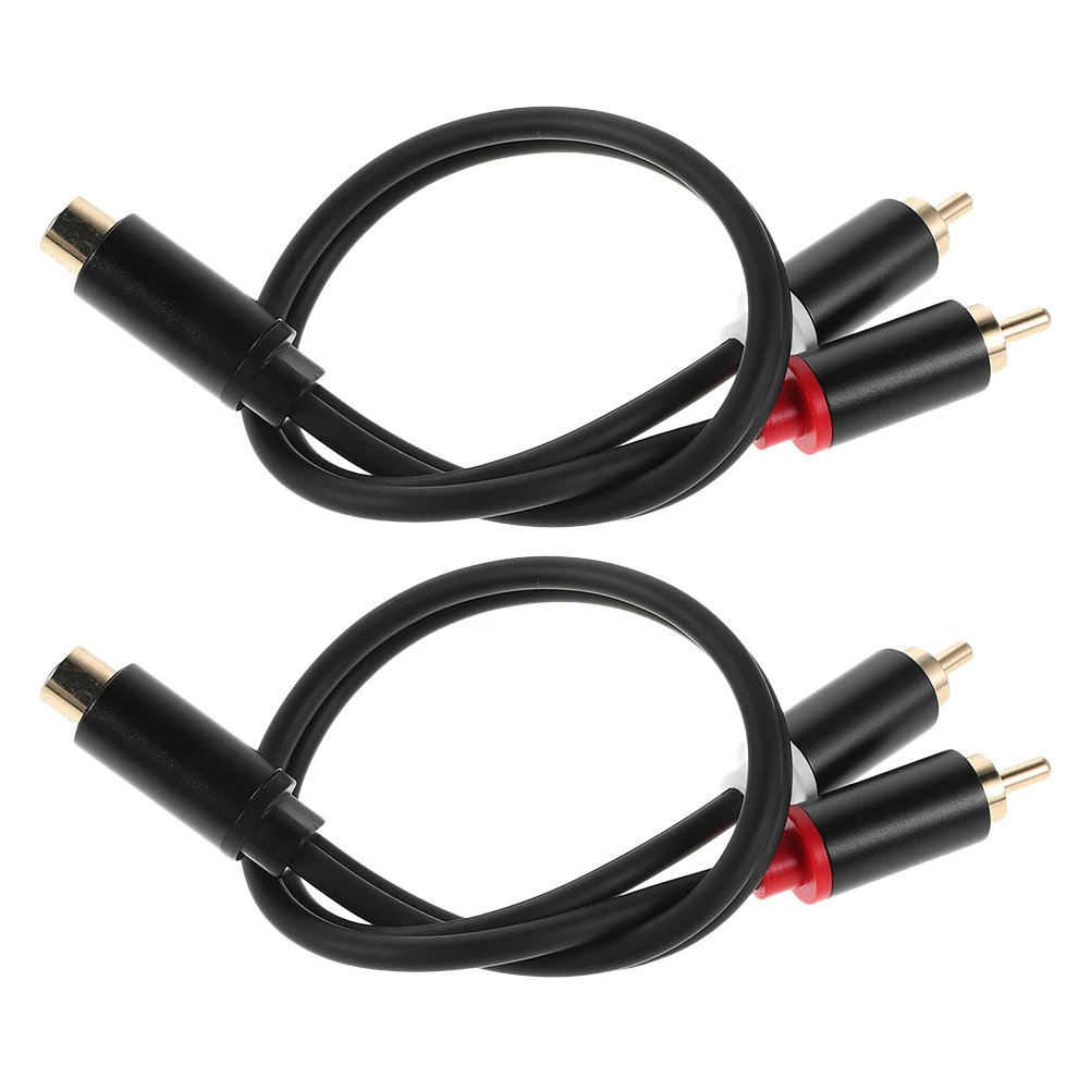 

2 Pcs Car Audio Modification Line Speaker Wire Aux Cable Y Splitter Dual Male Connector Shaped Extension