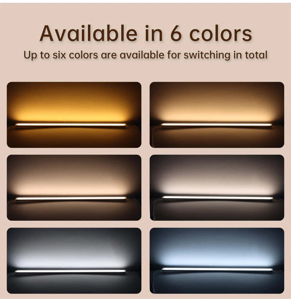 2700-6500K Dimmbare CCT-Unterbauleuchte, 1-6 Stück in Reihe schaltbar, Küchenlampe, 48 cm Aluminium-LED-Leuchte mit Fernbedienung – Detail 5