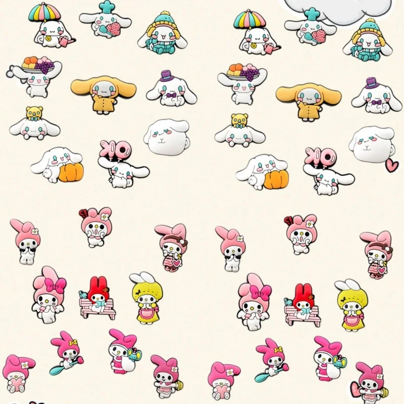 

Cartoon SanrioSeries Shoe Charms 1pcs Clog Sandals Decorative Accessories with Cinnamoroll Kuromi Design for Girls Kids DIY Gift