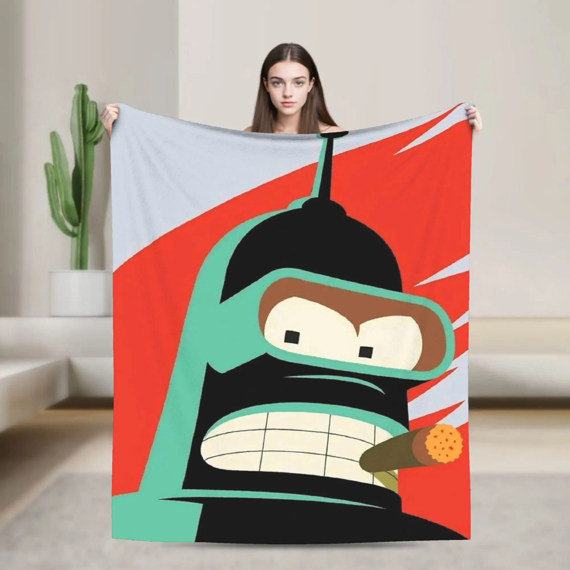 

Futuramas Cartoon Comic Blanket Cozy Soft Throw Blankets for Bed 50x60 Inch Multi-size Rug Piece