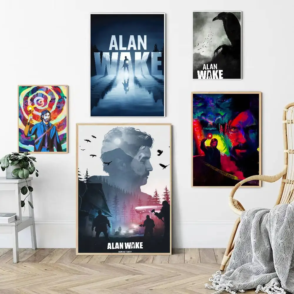 Game Alan Wake Funny Cute Cartoon Posters Prints Canvas Painting Wall Art Picture Living Room Home Decor