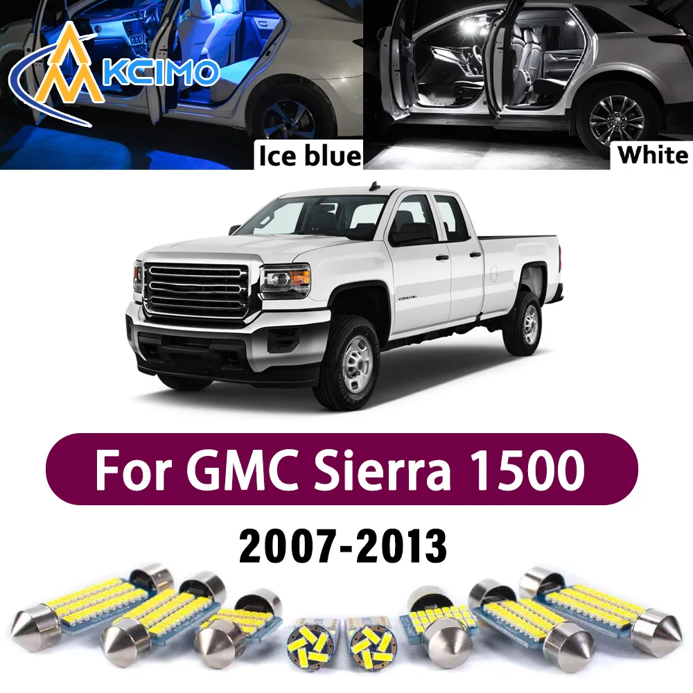 

Super Bright LED Interior Lamp Kit For GMC Sierra 1500 2500 3500 2007-2013 Error Free Canbus Trunk Reading Mirror Light Bulbs