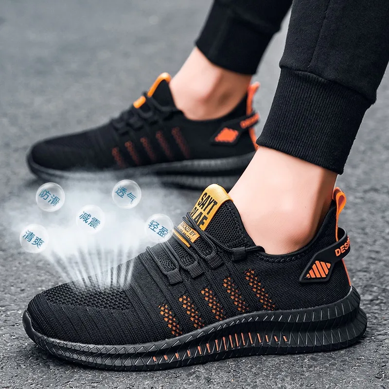 

Mens Fashion Sneakers Lightweight Men Casual Shoes Breathable Male Footwear Lace Up Walking Shoe