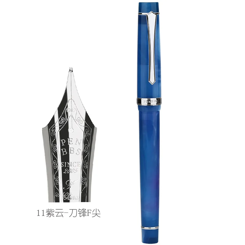 New Penbbs 352 Resin Fountain Pen Blade F Nib Demonstration Acrylic Design Calligraphy Student Gift Office Supplie Stationery