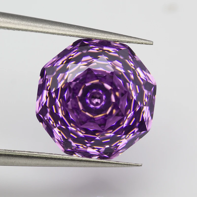 New 5A Purple Millennium Octagon Rose Cut Cubic Zirconia Loose Gemstones for Jewerly Making