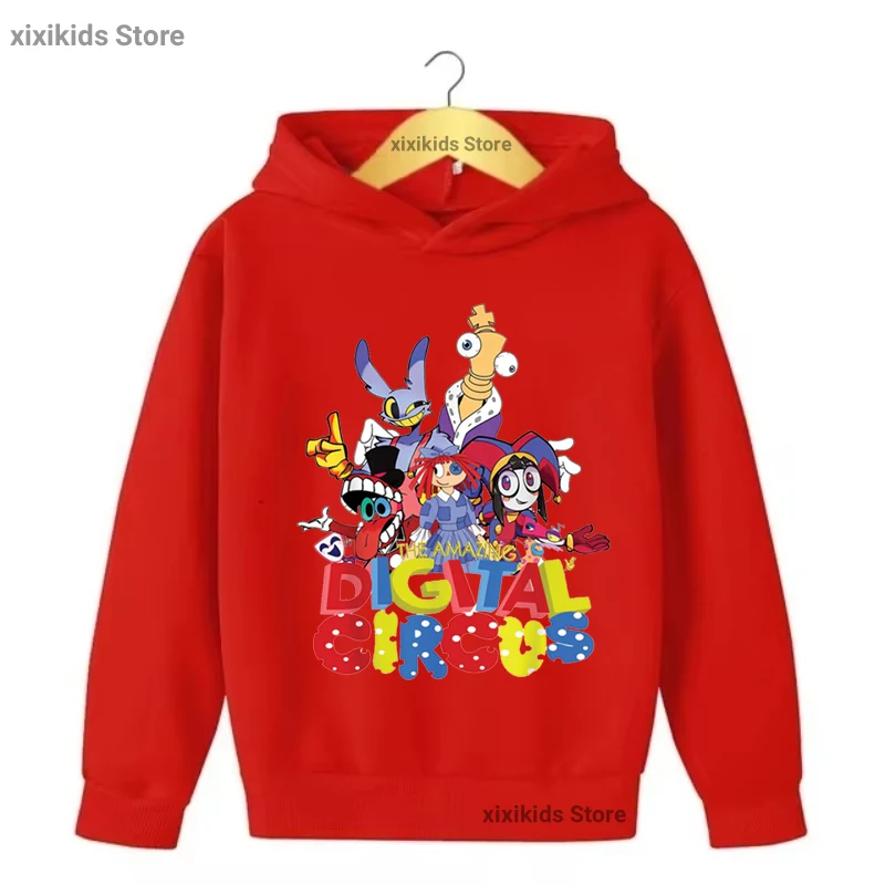 

Funny Kids Clothes The Amazing Digital Circus Cartoon Printed Cap Hoodies Girls/Boys Spring/Autumn/ Winter Sweartshirt Coat