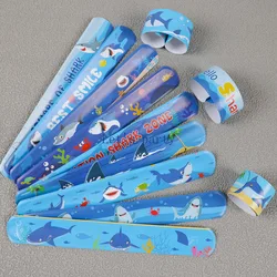 12Pc Cartoon Ocean Shark Theme Slap Bracelets Wristband Toys for Kids  Birthday Party Favors Baby Shower Gifts Pinata Fillers