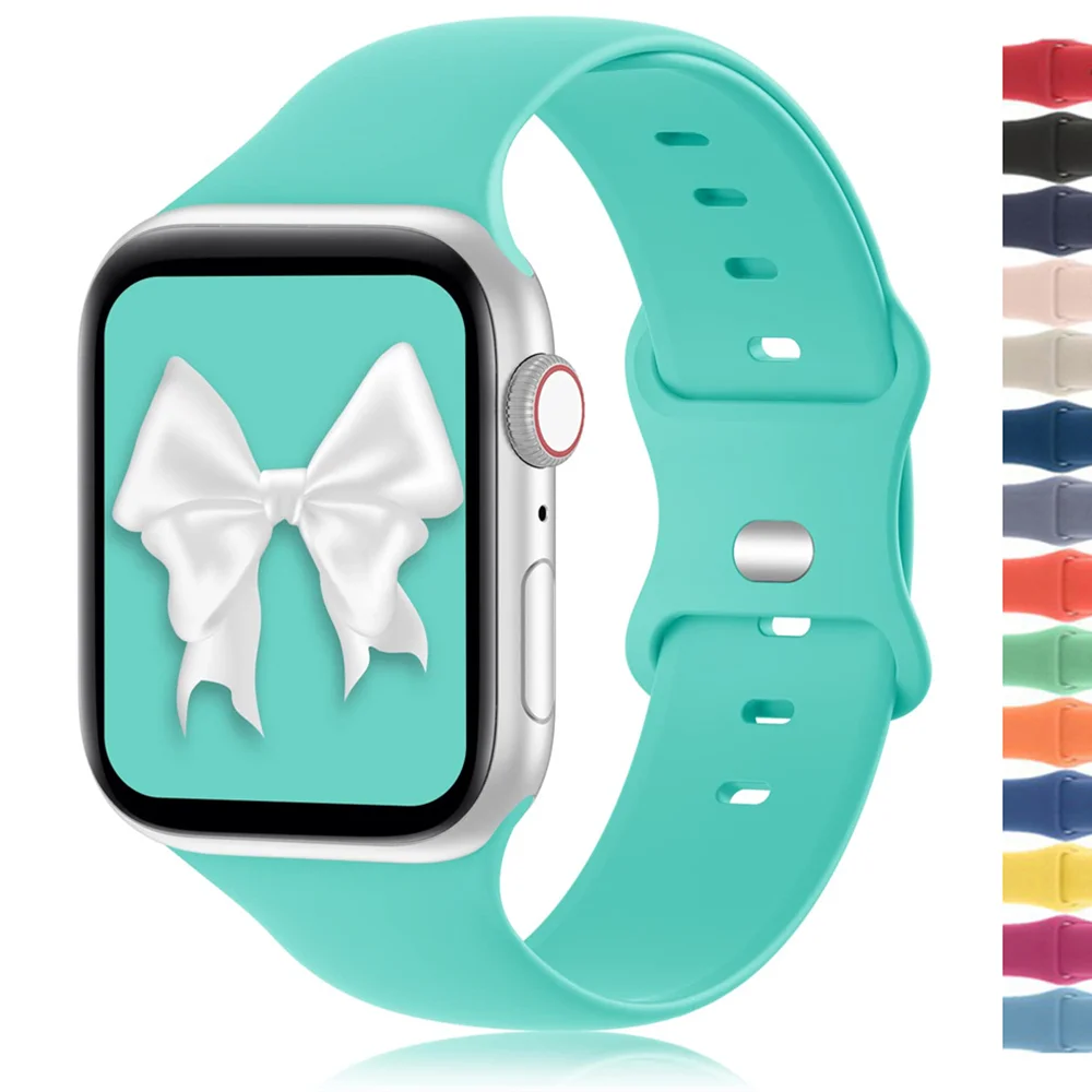 Спортивные ремешки для Apple Watch 44 мм 40 мм 49 мм 45 мм 41 мм 38/42 мм correa Силиконовый браслет iWatch ultra 2 series 9 8 7 6 5 3 SE