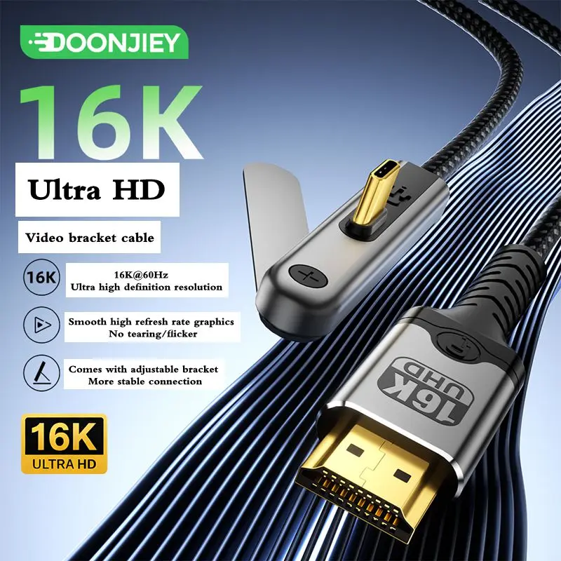 Thunderbolt 3/4 16K Mobile Phone, Computer Screen Projection Converter Cable 8K Type-C to HDMI Compatible Bracket Adapter Cable
